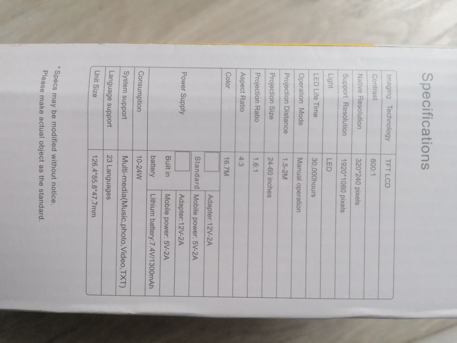 Led projector/ проектор + штатив