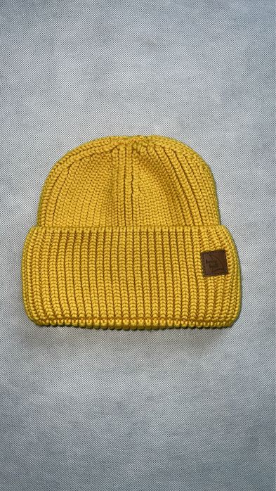 Merino czapka bardzo gruba wełna merynos musztardowa żółta Berry Boat