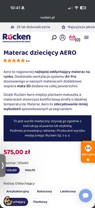 Łóżeczko dziecięce z szufladą i materacem Rucken