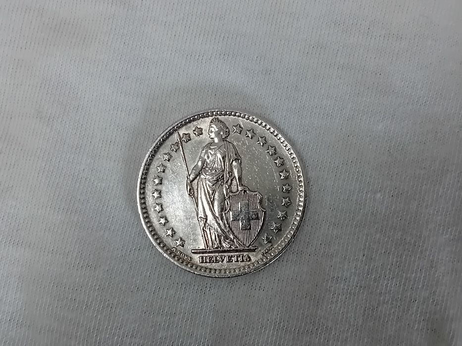 Moeda Prata 2 Francos Suíça 1961