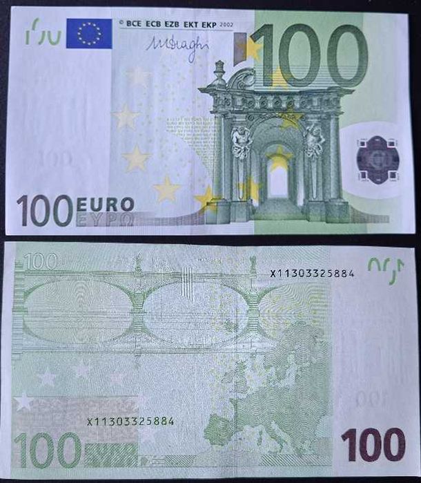Notafilia - Nota de 100 euros de 2002, Draghi, não circulada - 25884