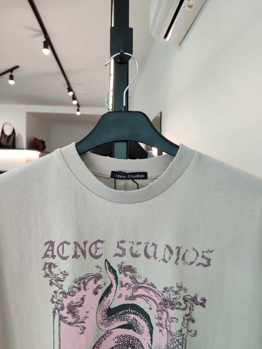 Футболка Acne Studios Layered Print T-Shirt Faded Grey