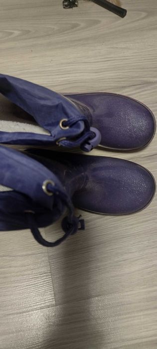 Kalosze dziewczęce brokatowe ze ściągaczem 30