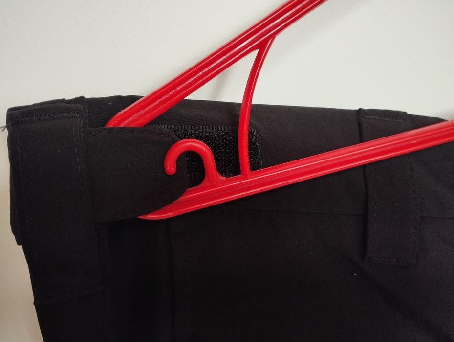 Spodnie męskie trekkingowe wodoodporne czarne z regulowanym pasem 52