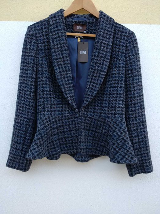 Blazer Casaco Pied de Poule Cintado Globe