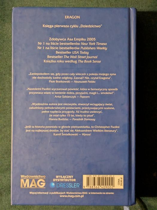 Eragon - Christopher Paolini - 1 księga cyklu " Dziedzictwo"