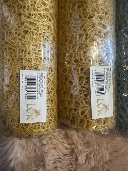 5 rolek zestaw siatka koronkowa organza flizelina florystyczna dekorac