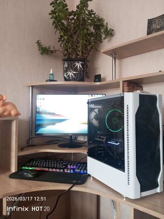 Ігровий комп'ютер+ монітор, AMD Ryzen 5 5600 g  /  RTX 4060  8GB