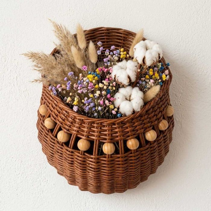 Wyjątkowy prezent na Dzień Matki! Ręcznie pleciony kosz na drzwi/ścianę