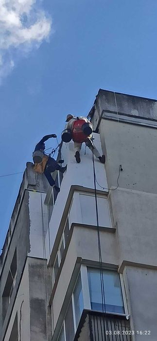 Висотні роботи, альпіністи, высотные работи,  утепление ремонт швов