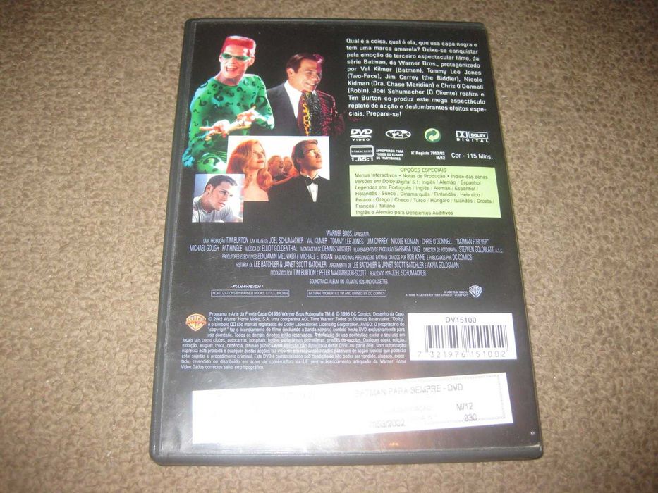 DVD "Batman Para Sempre" com Val Kilmer