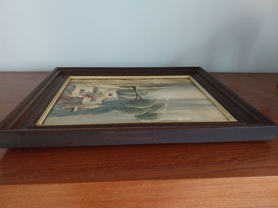 Quadro antigo vintage pintado a óleo