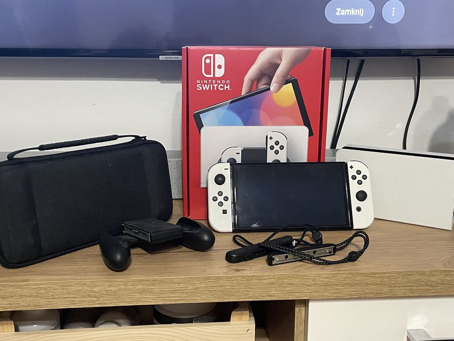 Nintendo Switch OLED White - Zestaw Jak NOWA | Etui |
