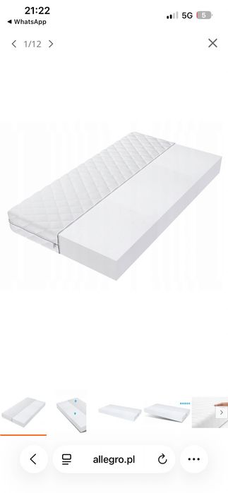 Materac BERGAMO 140x200 piankowy 9 cm premium