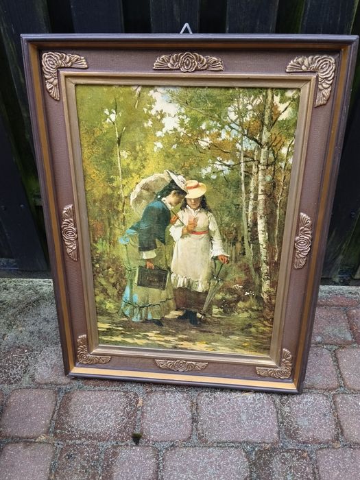 Obraz Pensjonarki Alfred Wierusz-Kowalski Reprodukcja 1989 r