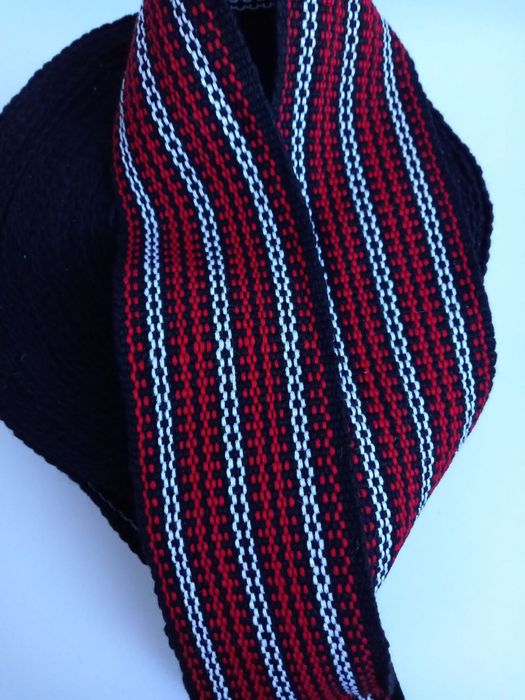 Крайка, пояс тканий червоний, на метраж, ширина 7 см