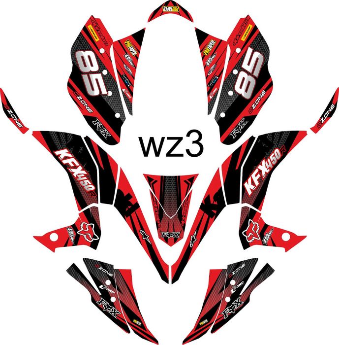 Naklejki Kawasaki KFX 450R 2008-13 Okleina