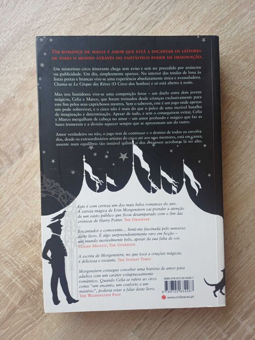 Livro "O Circo dos Sonhos" de Erin Morgenstern
