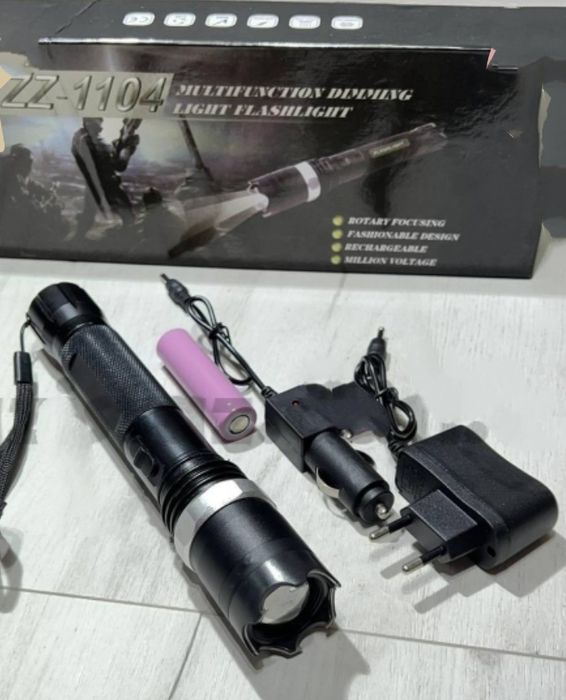 Новий потужний,багатофункціональний ліхтарик з, регулятор.світла, запо