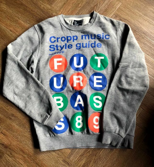 Cropp szara bluza męska z nadrukiem rozm. S 36 stan BDB