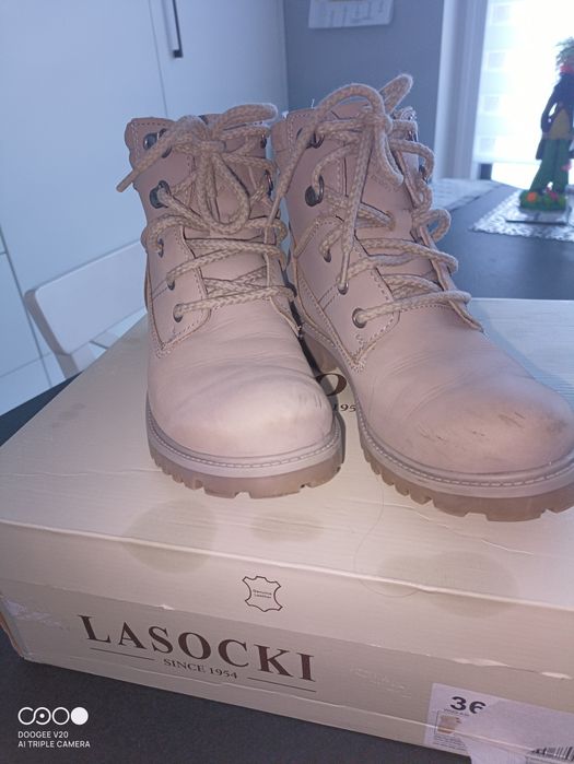 Buty zimowe 36 szare/beżowe