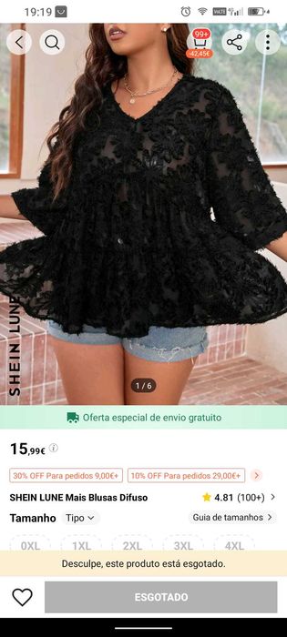 Roupa tamanhos grandes