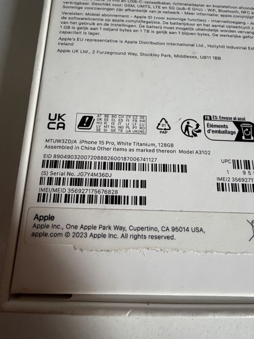 Bateria 95% iPhone 15 Pro 128gb White Titanium Idealny
