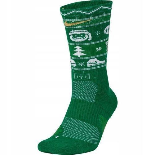 Nike Elite Christmas Skarpetki Świąteczne Zielone Rozmiar 34-37