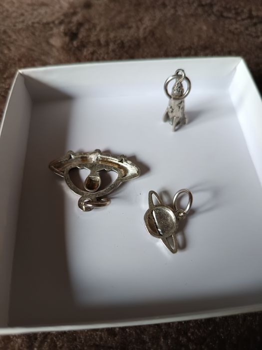 Zawieszka, do breloka, rakieta, planeta, statek kosmiczny z obcym