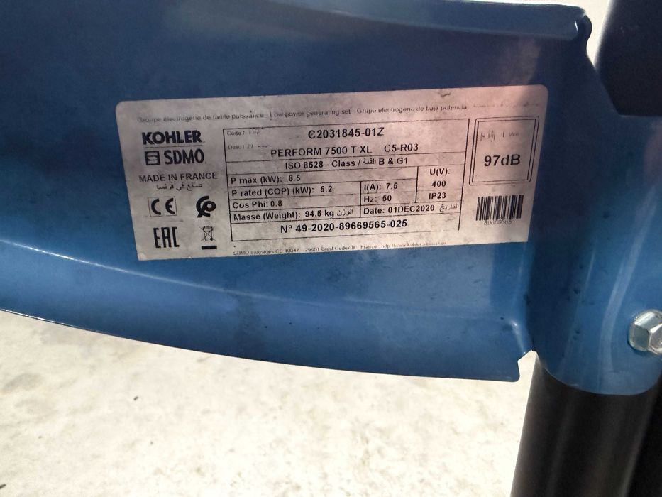 Agregat prądotwórczy SDMO KOHLER 7500 TXL