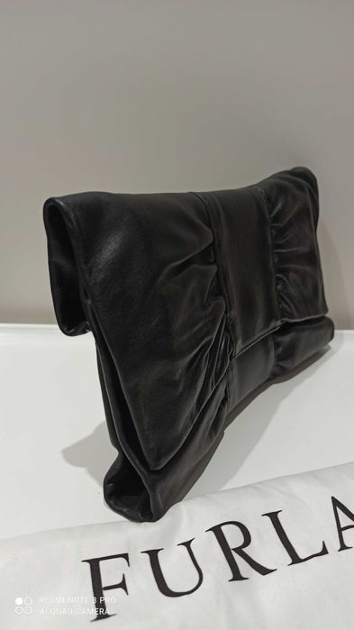 Женский клатч "Furla" Италия (оригинал) черный, кожа.