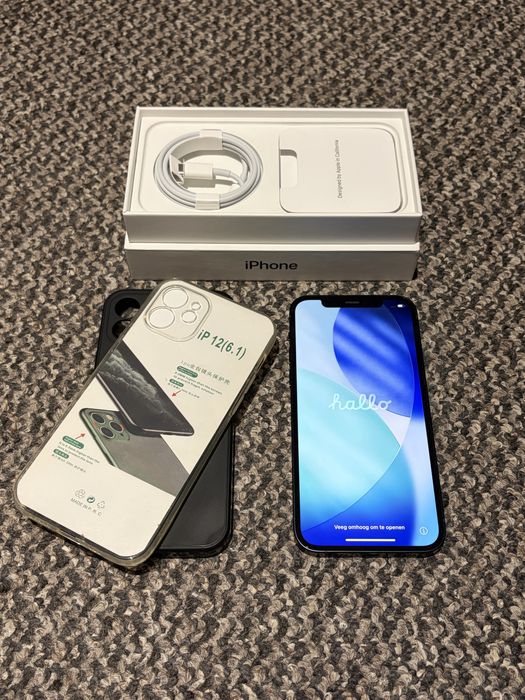 Apple iPhone 12 64GB 87% kondycji, w pelni sprawny, pudelko, nowy kabel, dwa case