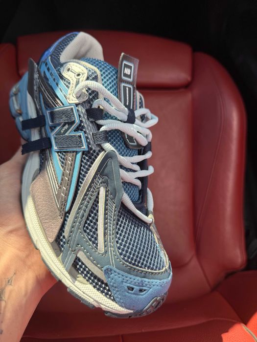 БЕЗ ПЕРЕДОПЛАТИ) New Balance 1906a Navy Blue Silver нью беленс 1906 сині сріблясті літні кросівки сітка