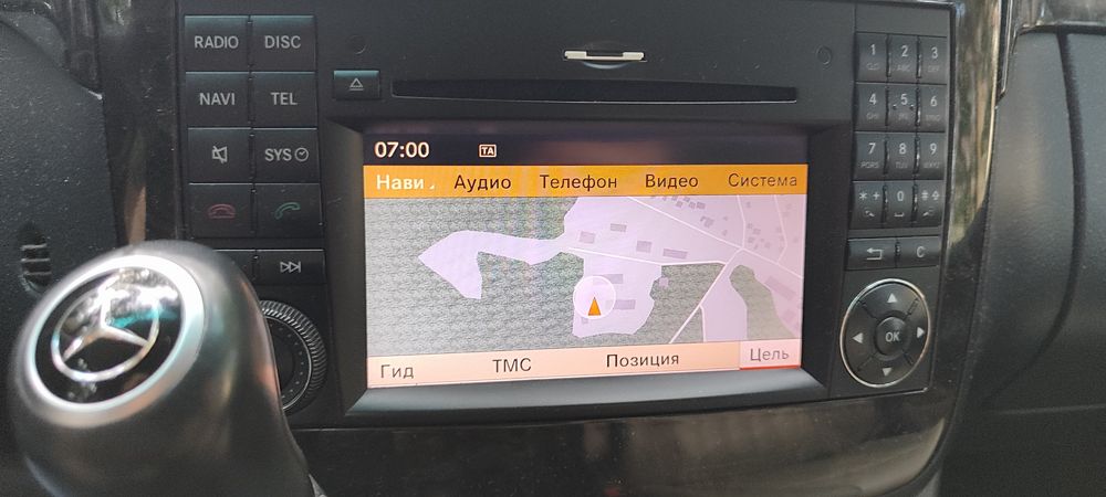Штатна Магнитола Comand ntg 2.5 на Mercedes vito viano 639 с кодом Карти України битые пиксели на экране
