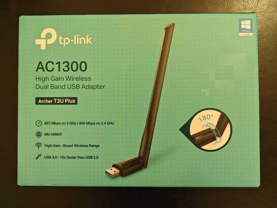 Adaptador Wi-Fi USB TP-Link Archer T3U Plus AC1300 - na caixa