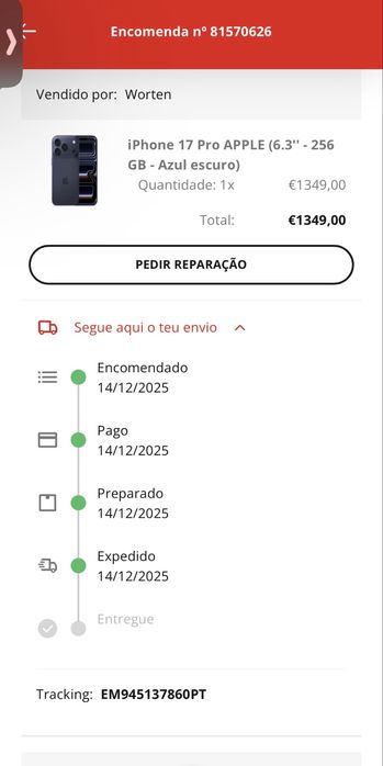 iPhone 17 Pro – Azul (Novo e Selado)(1 Capa Transparente)