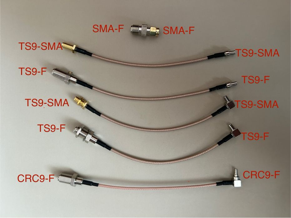 Перехідник на кабель для антени пігтейл SMA F TS9 F CRC9 F TS9 прямий