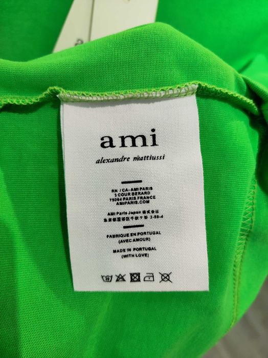 Футболка AMI Paris T-Shirt Tonal Small Ads Green