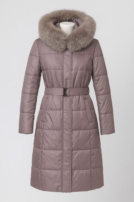 Жіночий пуховик із натуральним хутром, розмір М