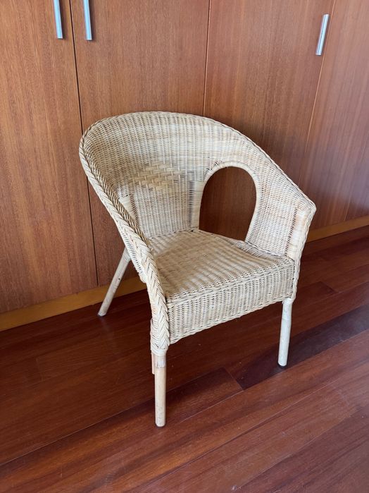 Cadeira em Vime / Rattan Natural - Estilo Boho Chic