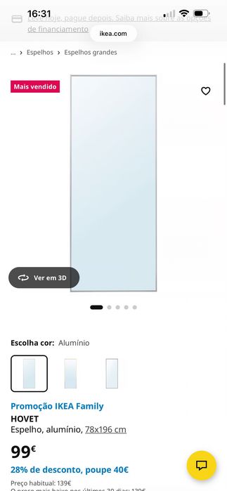 Espelho alumínio