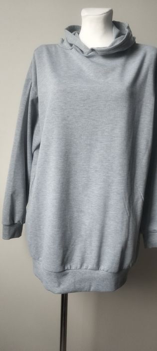 Damska szara bluza zamek napisy xl