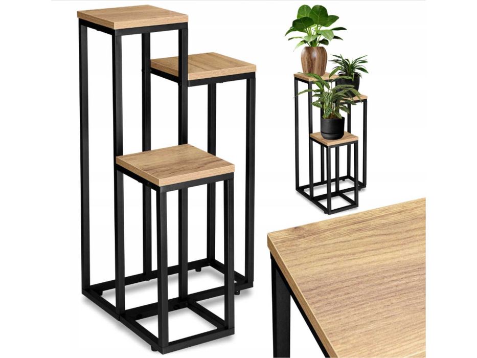 Kwietnik metalowy stojący Loft stojak na kwiaty i rośliny