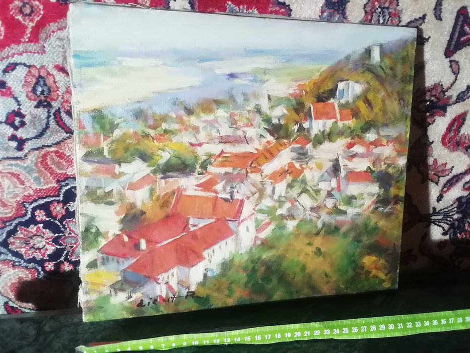 Obraz Kazimierz Dolny nad Wisłą sygn. R. Lizut płótno olej