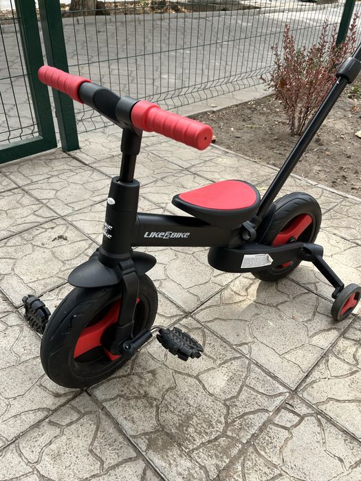 Велосипед детский трехколесный 3в1 красный с черным TB2401 RED