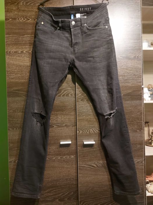 Spodnie męskie Skinny z dziurami czarne