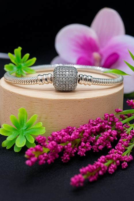 Promocja srebrna bransoletka Pandora moments 18cm do Pandora charms