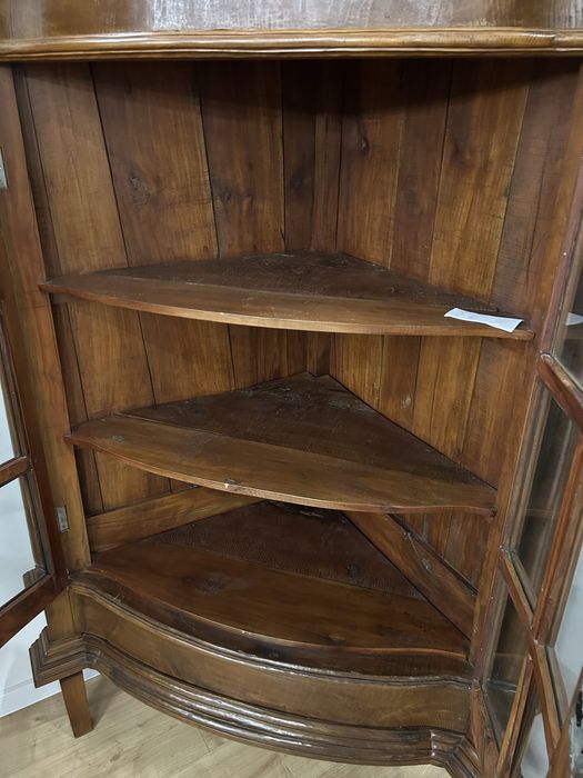 Witryna antyczna narożna teak