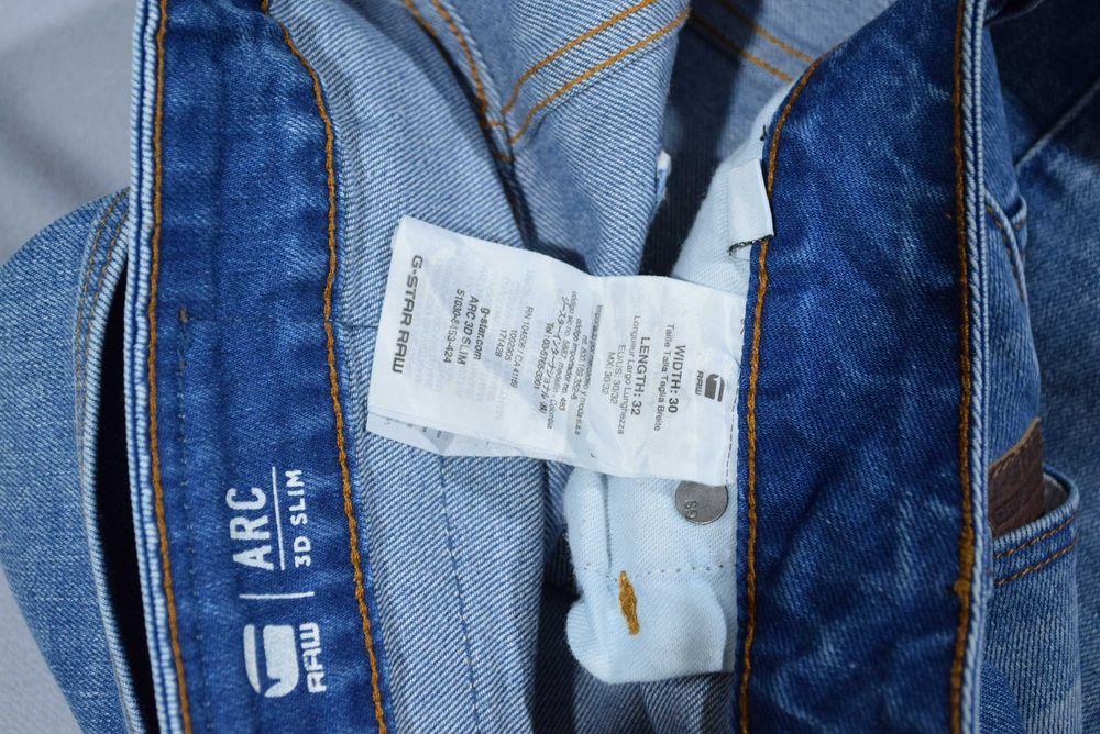 Jeansy skręty G-star ARC 3D slim stretch 30/32 pas 80-84