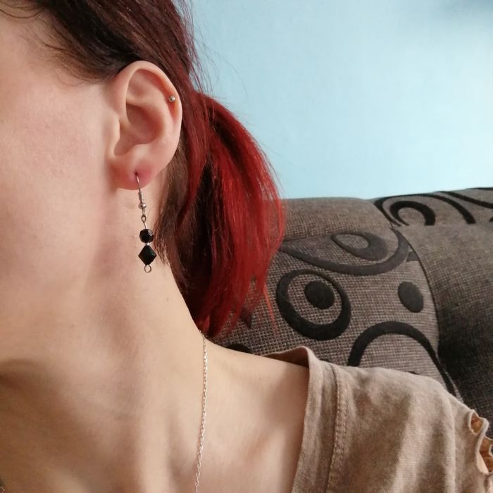 Kolczyki czarne "diamenciki"